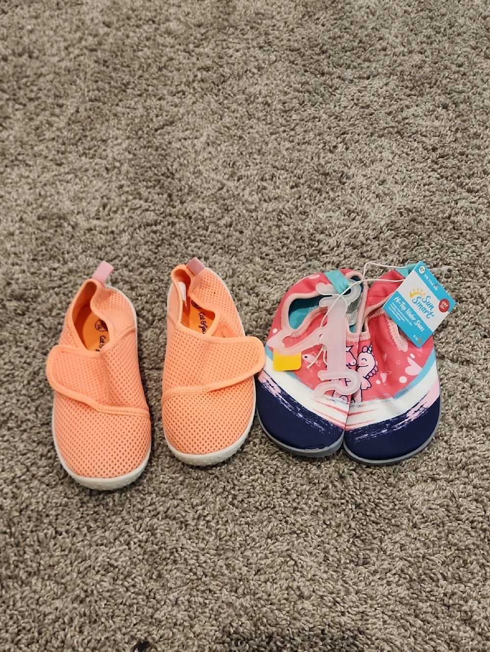 Kids Peach Velcro Slip-On Sneakers